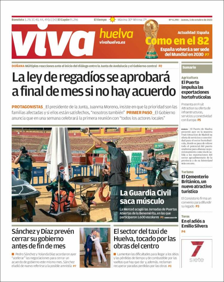 Portada de Viva Huelva (España)