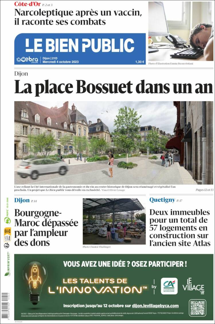 Portada de Le Bien Public (Francia)