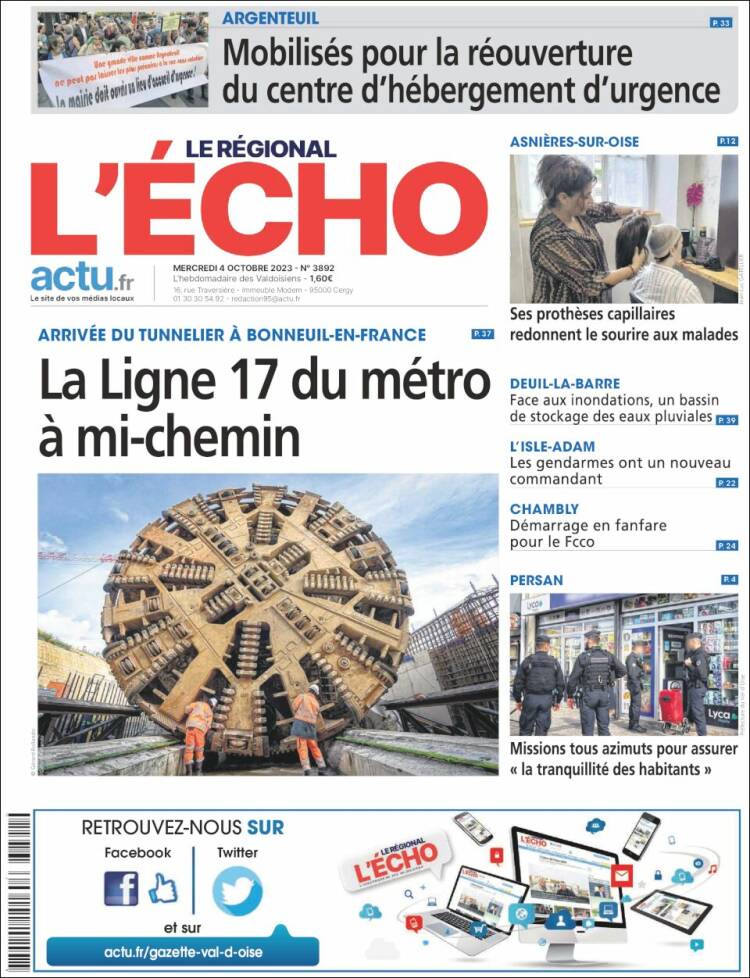Portada de L'Echo de la Haute-Vienne (Francia)