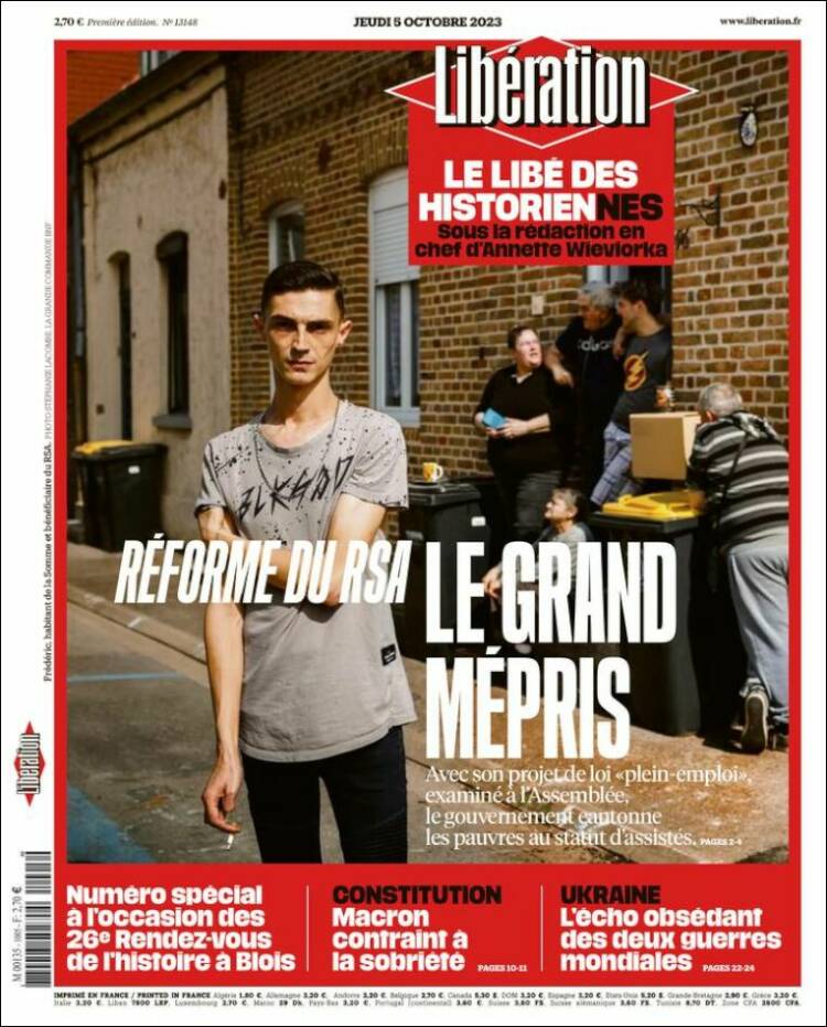 Portada de Libération (Francia)