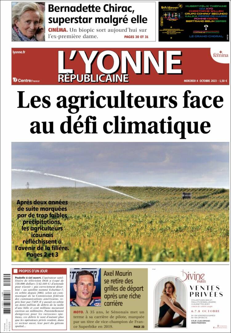 Portada de L'Yonne-Républicaine (Francia)