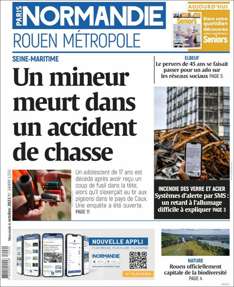 Portada de Paris Normandie (Francia)