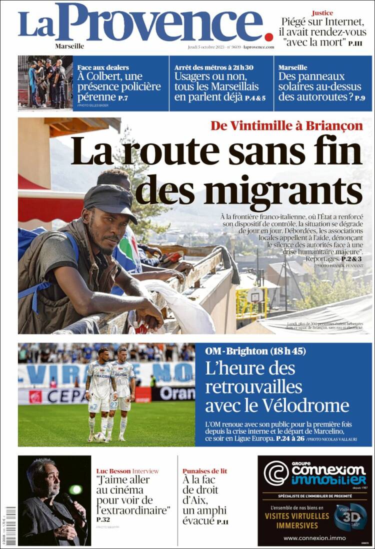 Portada de La Provence (Francia)
