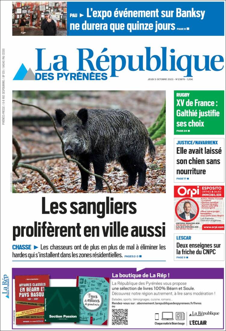 Portada de La République des Pyrénées (Francia)