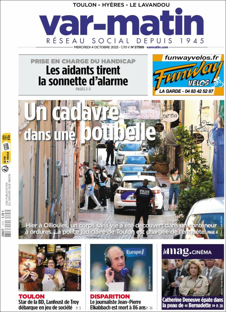 Portada de Var-Matin (Francia)