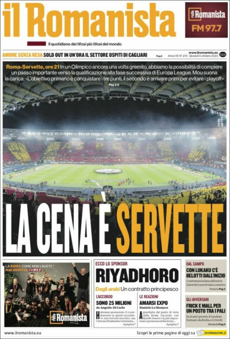 Portada de Romanista (Italia)
