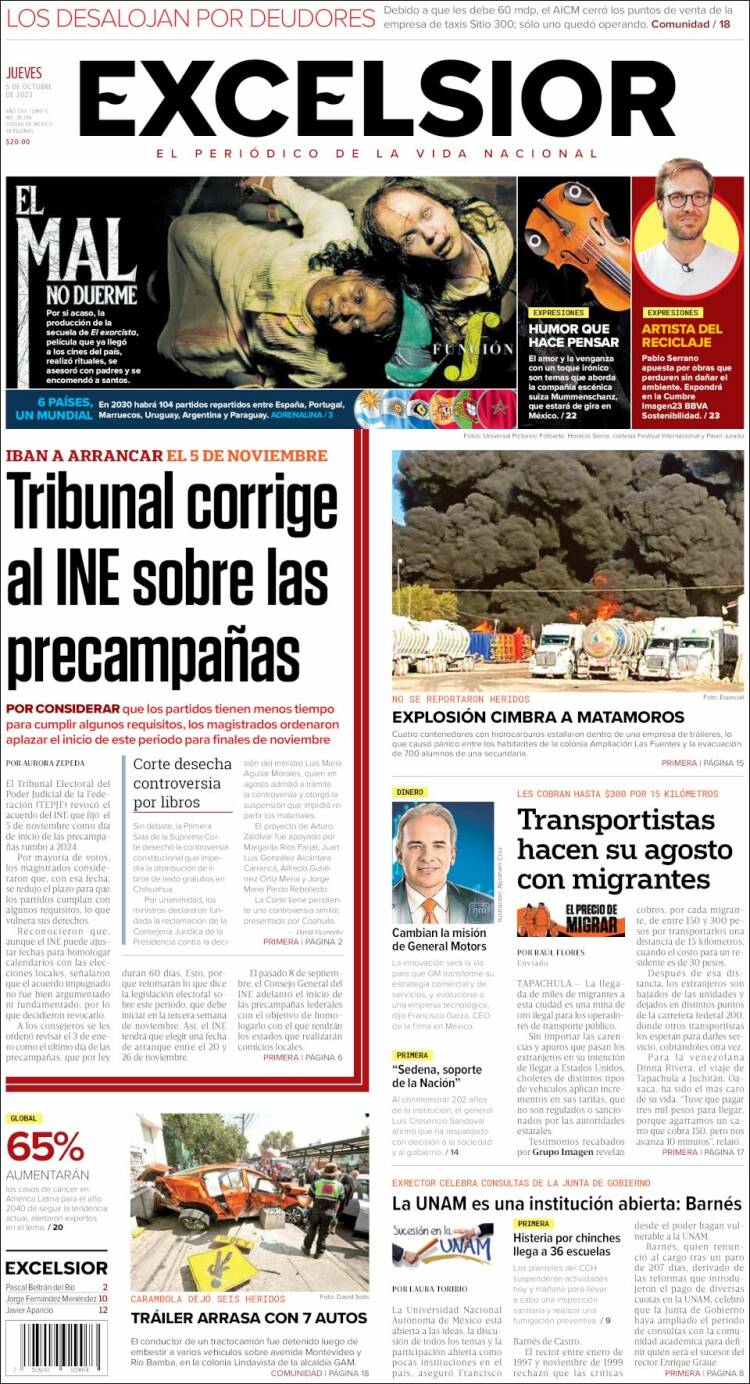 Portada de Excelsior (M&eacute;xico)