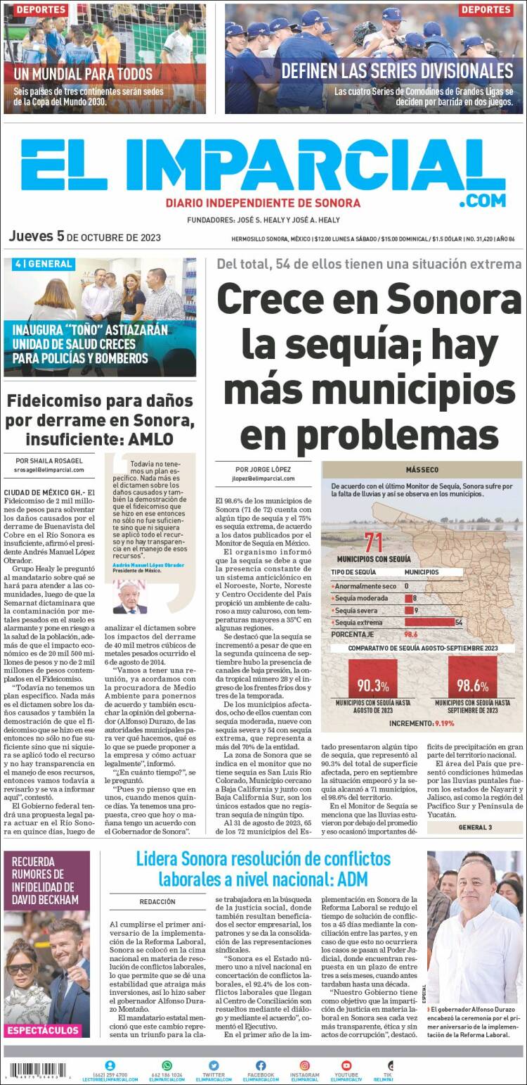 Portada de El Imparcial (M&eacute;xico)