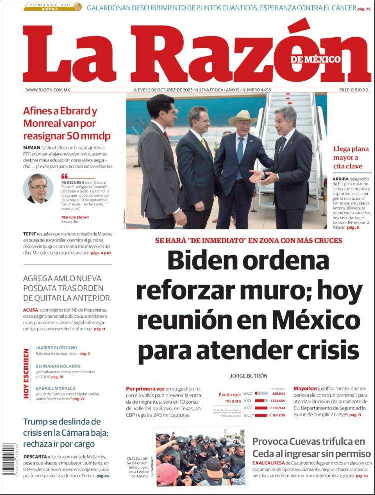 Portada de La Razón (M&eacute;xico)