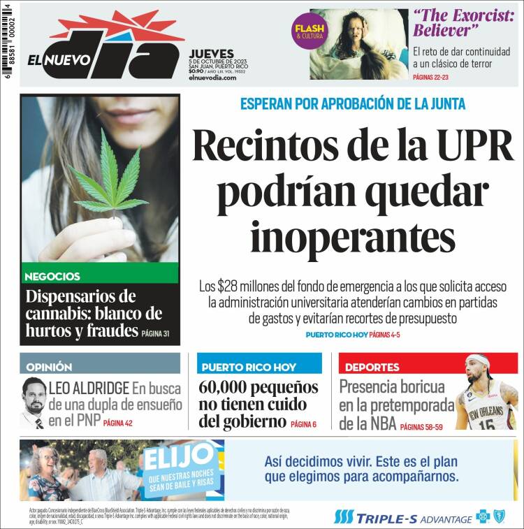 Portada de El Nuevo Día (Puerto Rico)