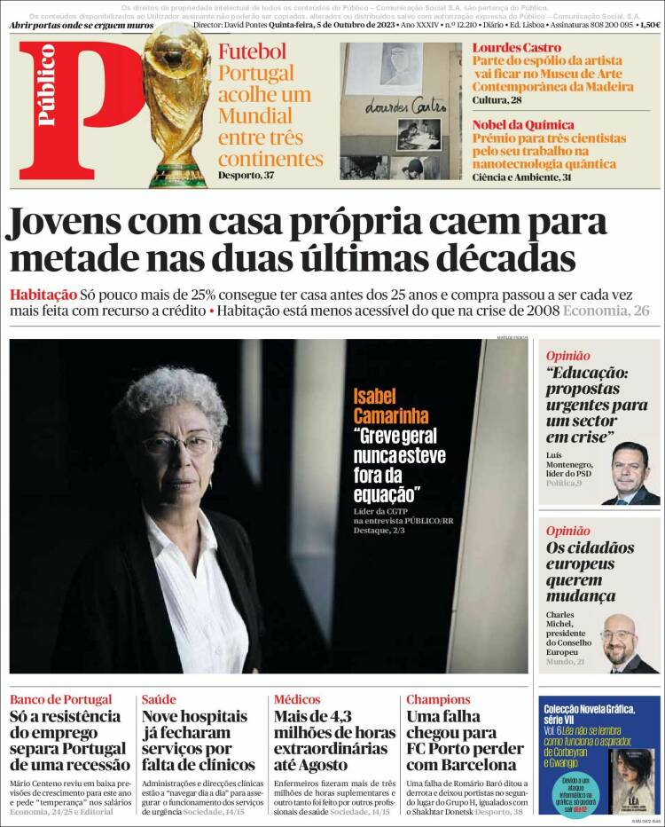 Portada de Público (Portugal)