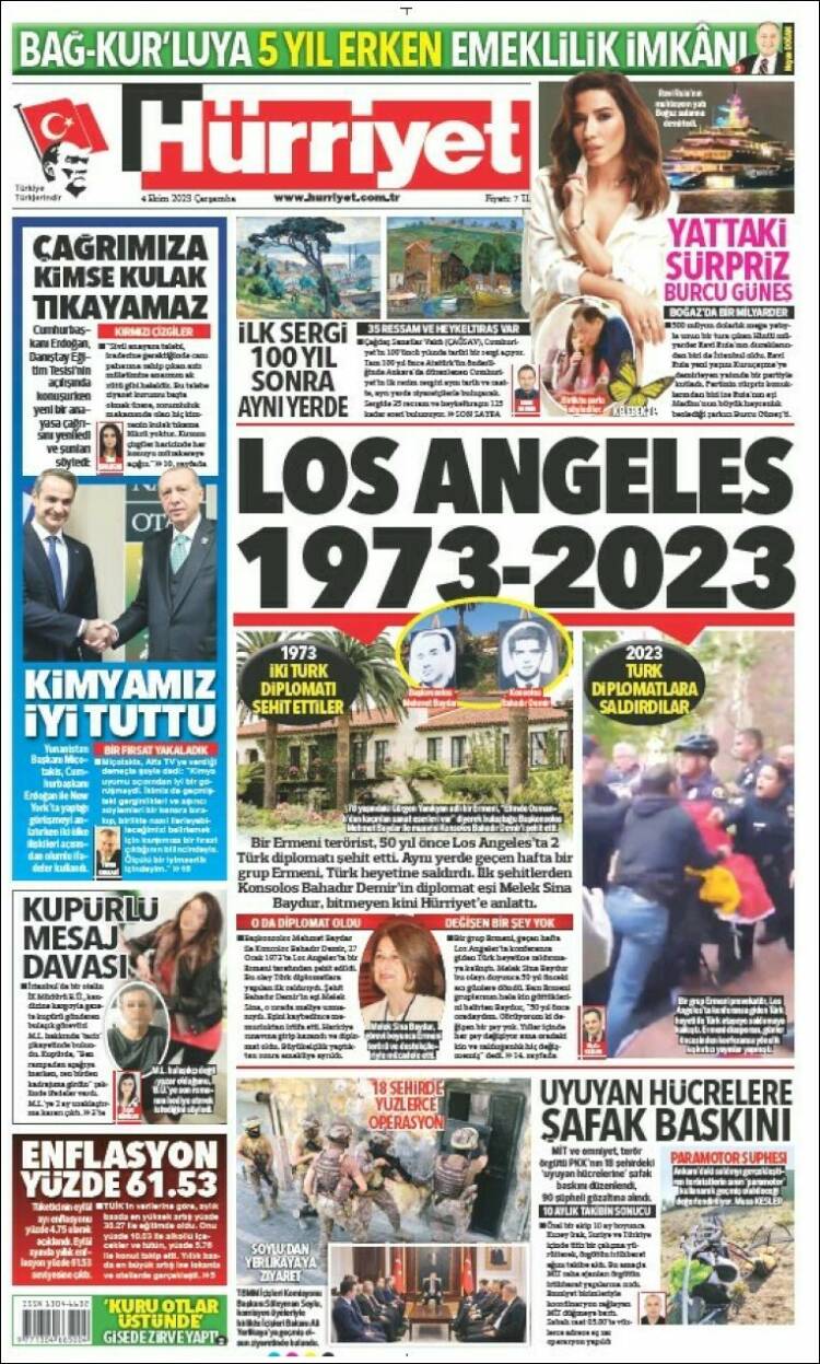 Portada de Hürriyet (Turqu&iacute;a)