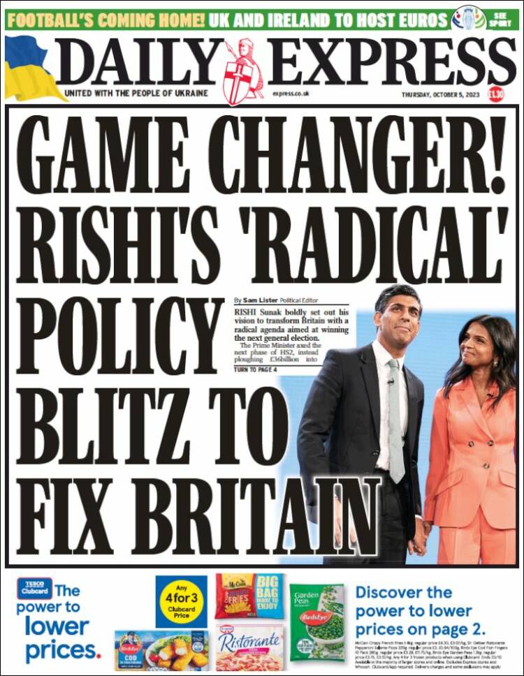 Portada de Daily Express (Reino Unido)