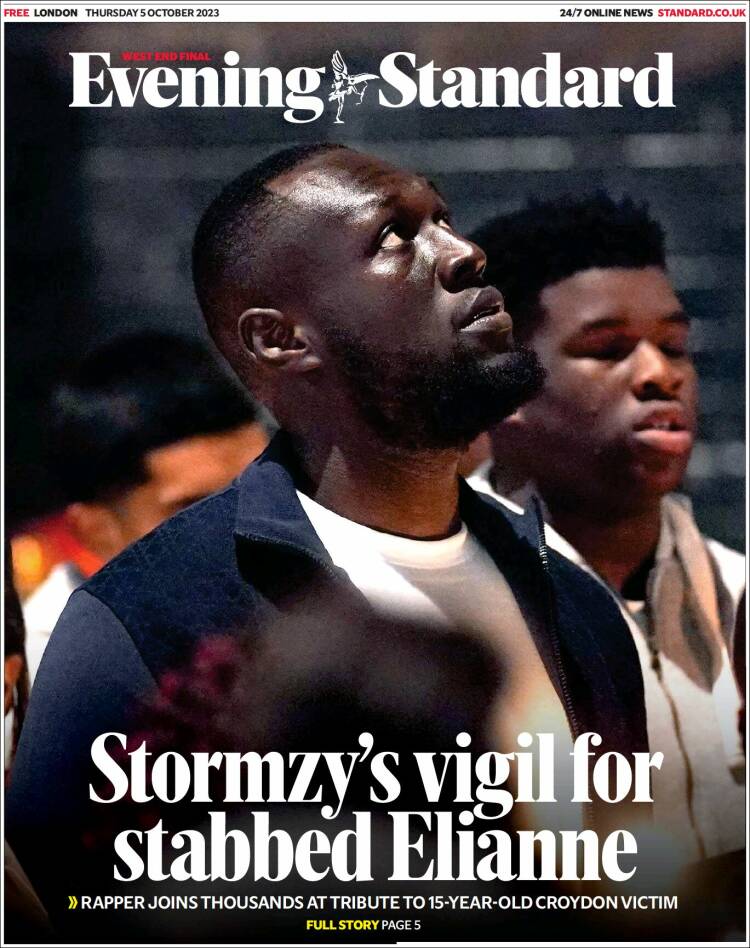 Portada de Evening Standard (Reino Unido)