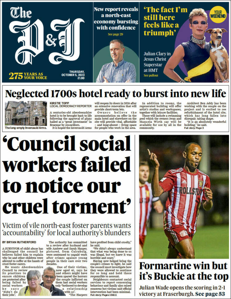 Portada de The Press and Journal (Reino Unido)