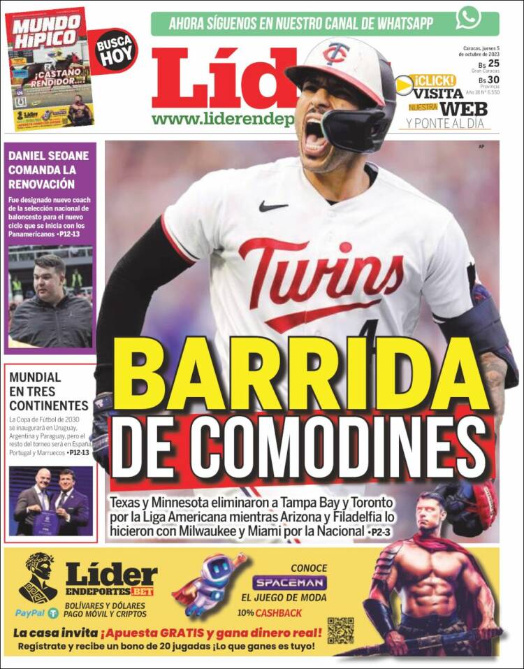 Portada de Lider en deportes (Venezuela)