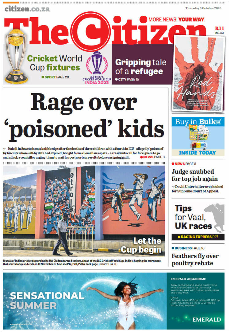 Portada de The Citizen (Sud&aacute;frica)