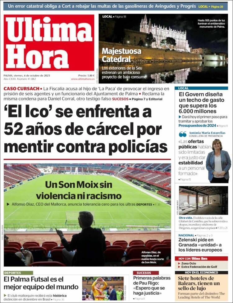 Portada de Última Hora (España)