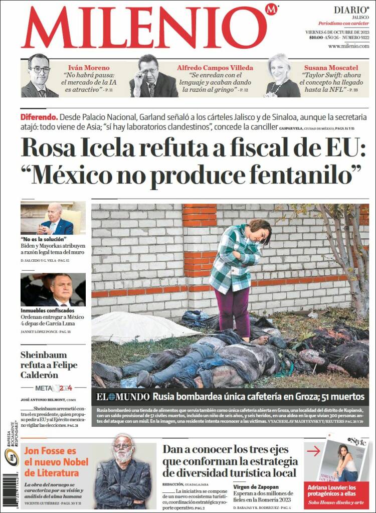 Portada de Milenio - Jalisco (México)