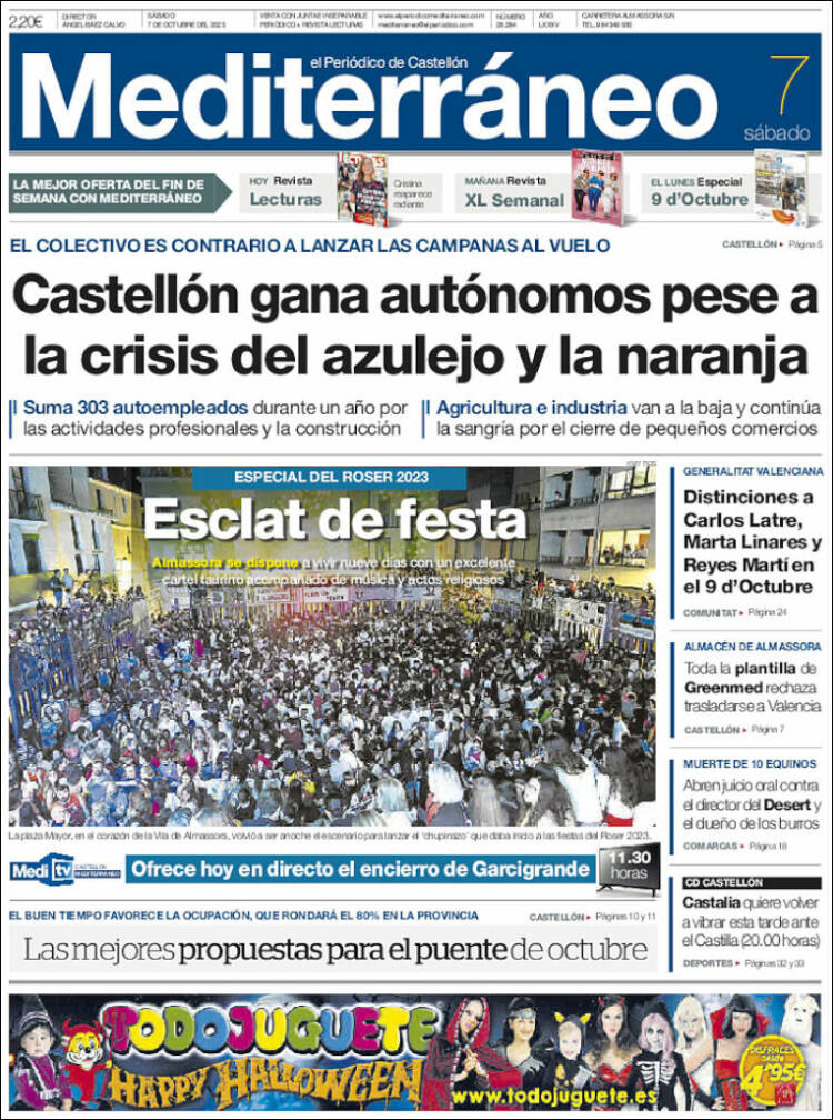 Portada de El Periódico Mediterraneo (España)