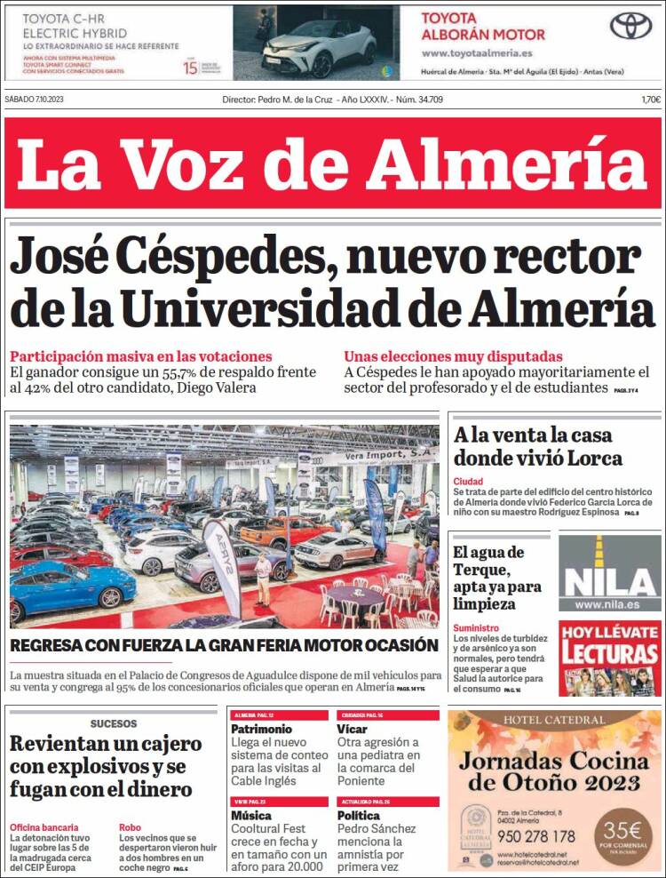 Portada de La Voz de Almería (España)