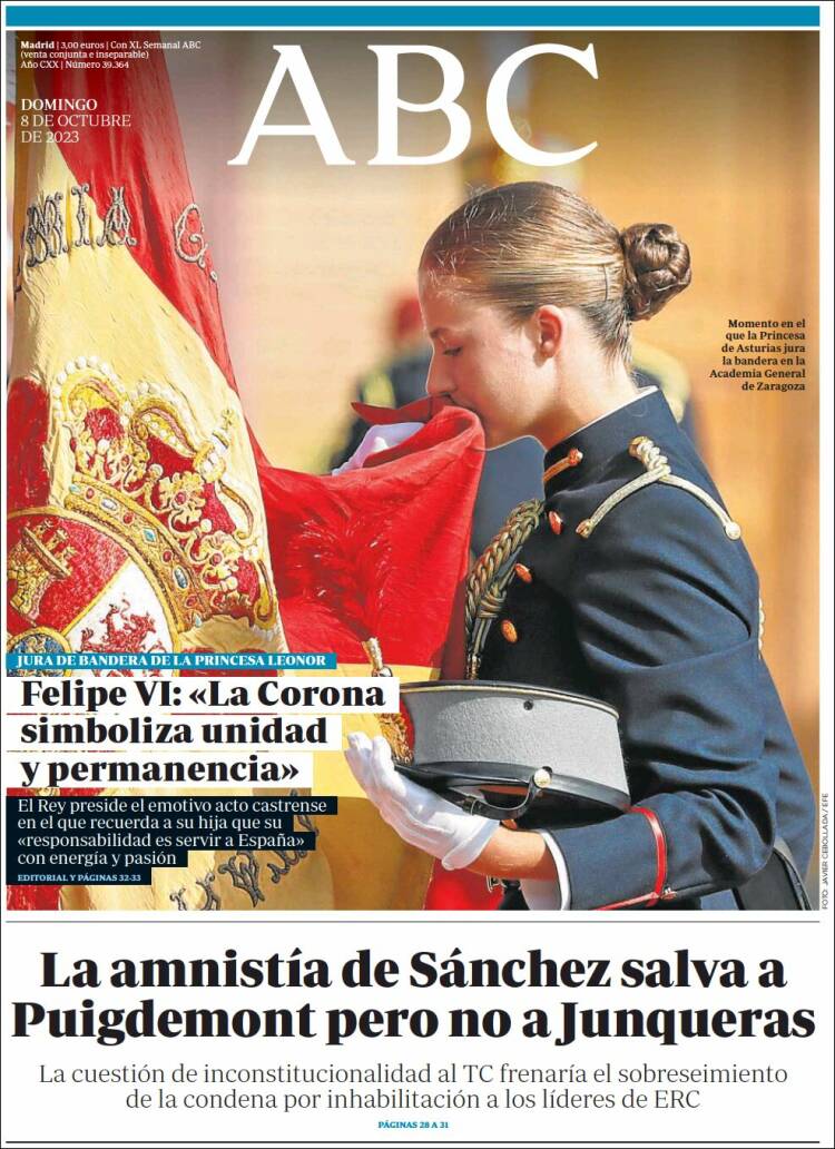 Periódico ABC (España). Periódicos De España. Edición De Domingo, 8 De ...