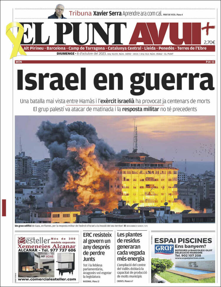 Portada de El Punt Avui (España)