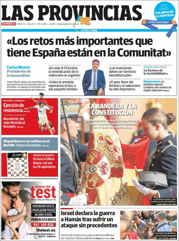 Portada de Las Provincias (España)