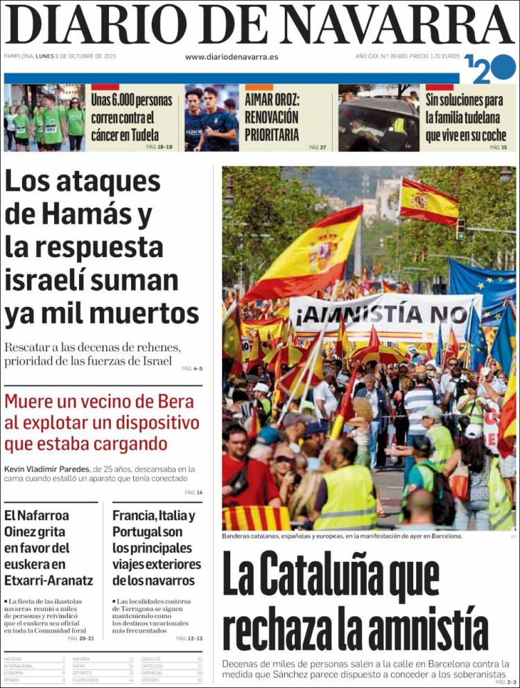 Portada de Diario de Navarra (España)