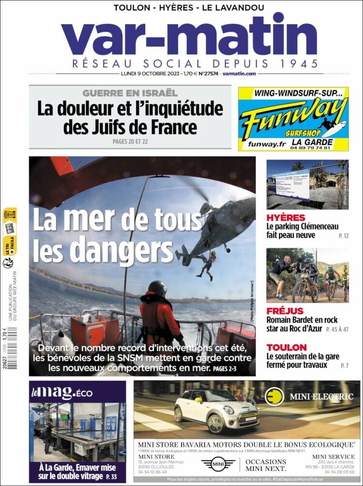 Portada de Var-Matin (Francia)