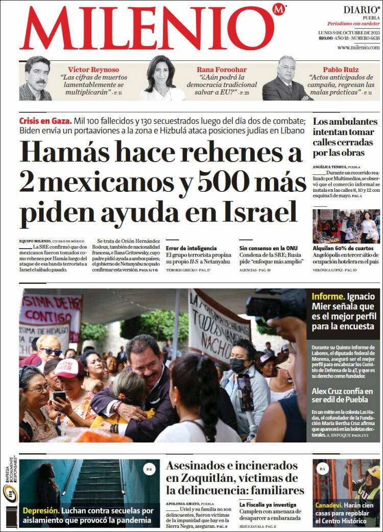 Portada de Milenio de Puebla (México)