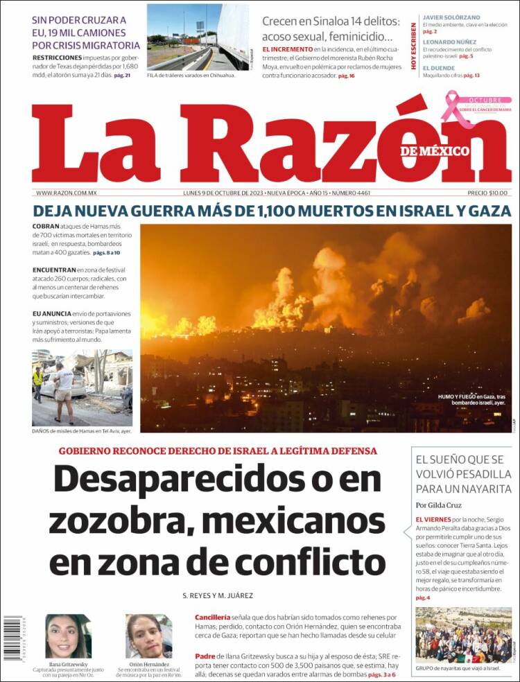 Portada de La Razón (México)