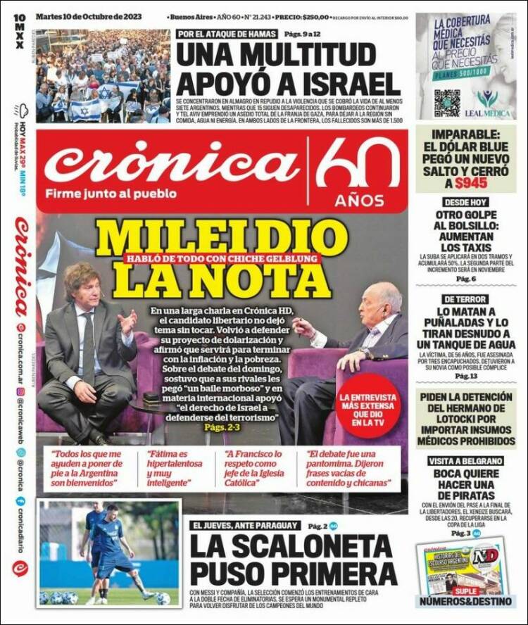 Portada de Diario El Libertador (Argentina)
