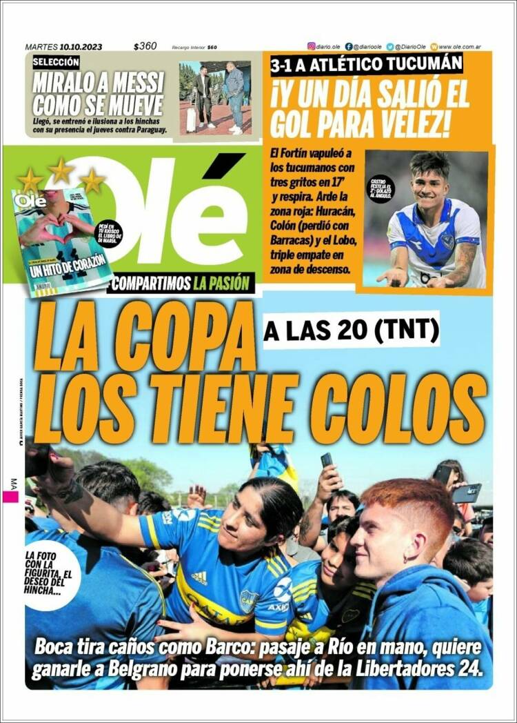 Portada de Olé (Argentina)
