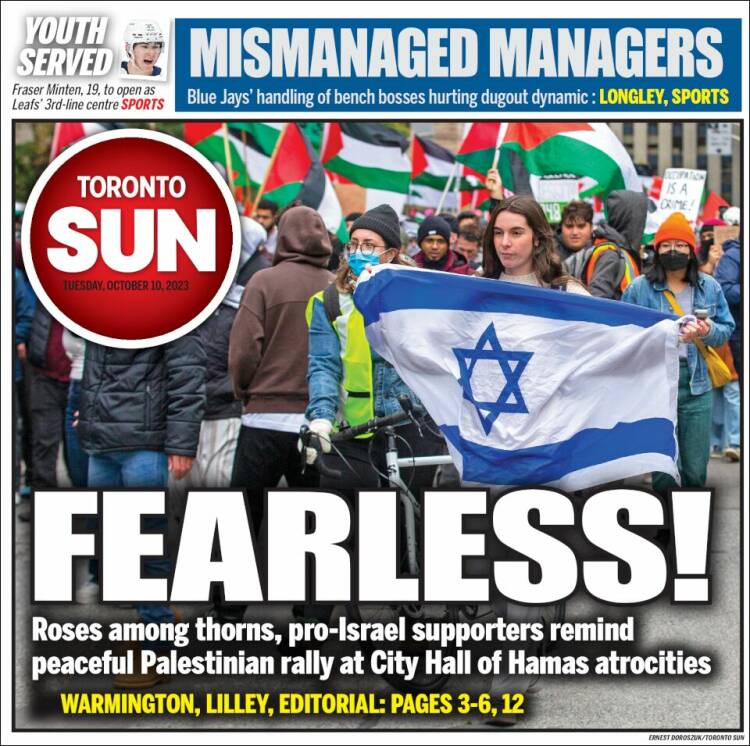 Portada de The Toronto Sun (Canadá)