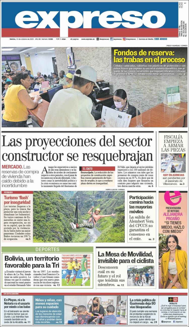 Portada de Expreso (Ecuador)