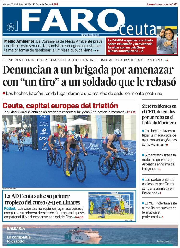 Portada de El Faro de Ceuta (España)