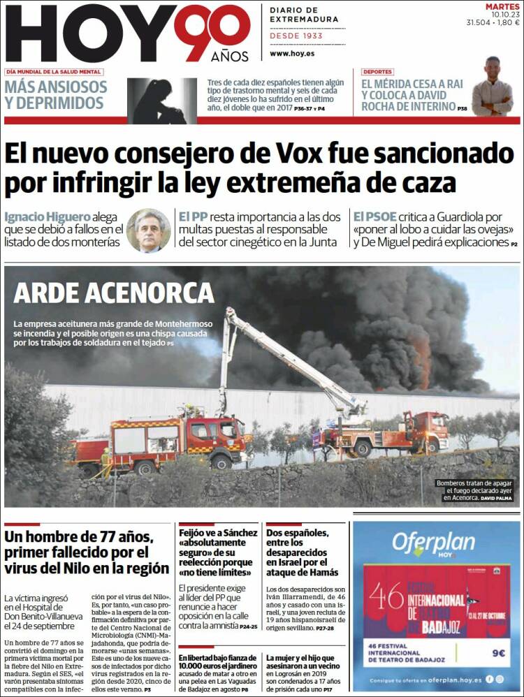 Portada de Hoy - Caceres (España)