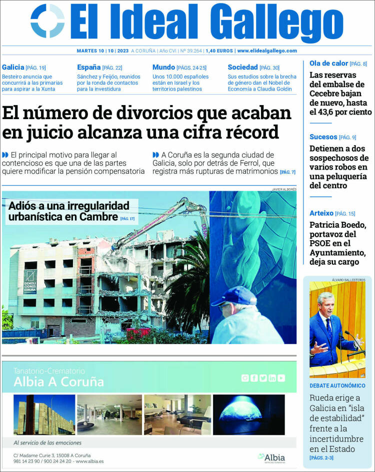 Portada de El Ideal Gallego (España)