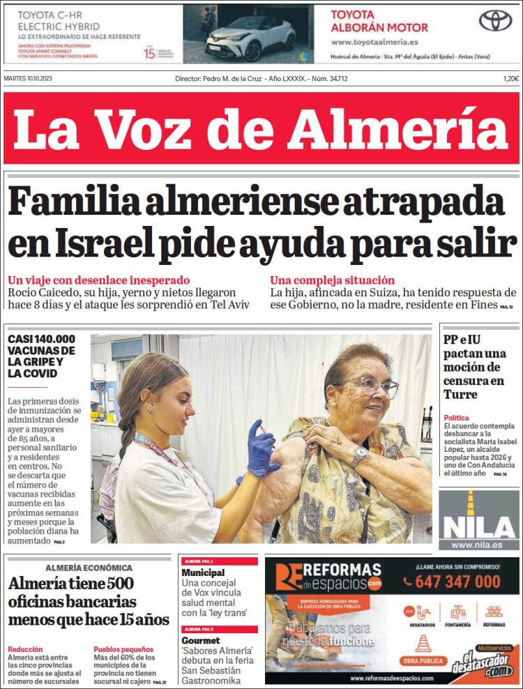 Portada de La Voz de Almería (España)