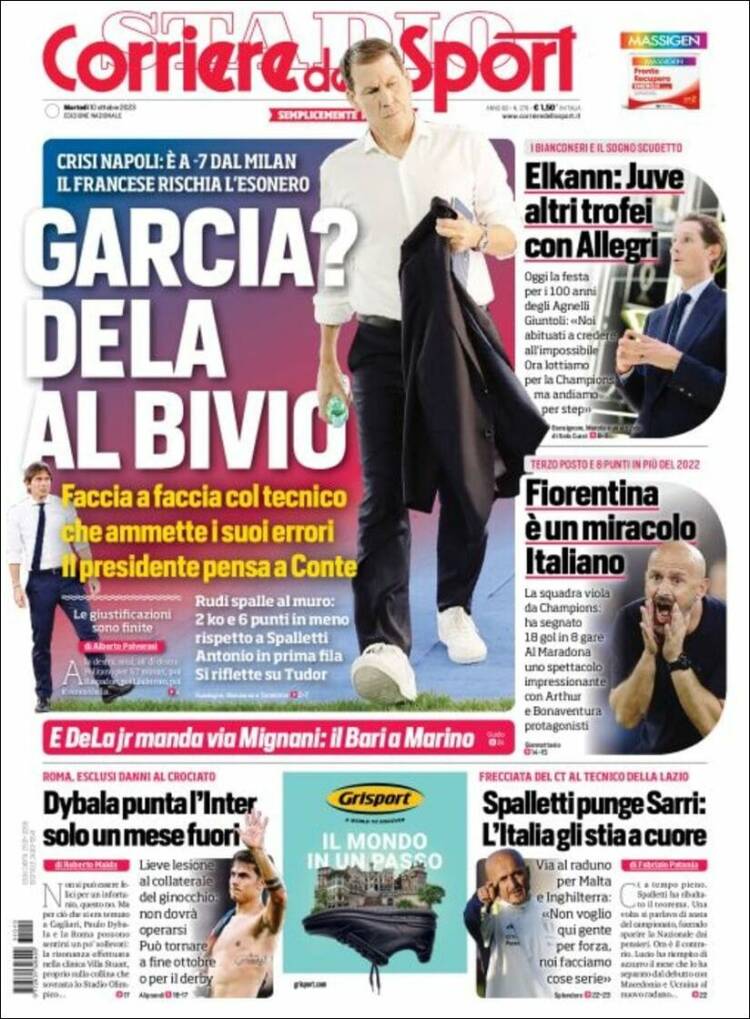 Portada de Corriere dello Sport (Italia)