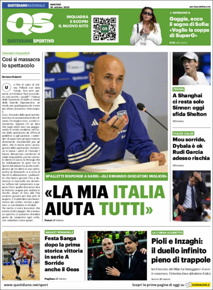 Portada de Quotidiano Sportivo (Italia)
