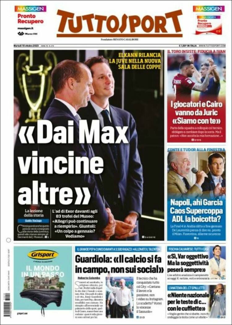 Portada de Tuttosport (Italia)