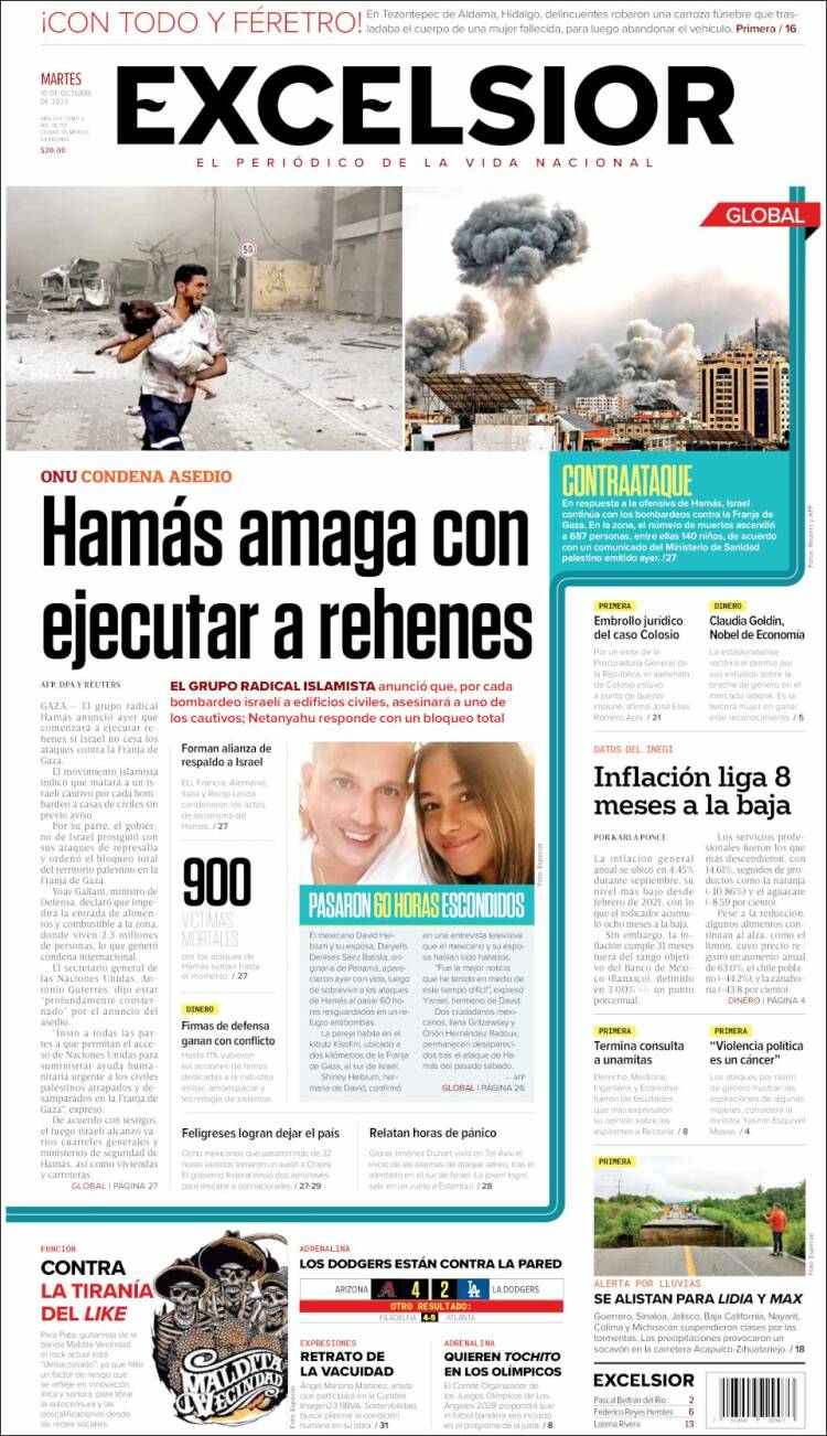 Portada de Excelsior (M&eacute;xico)