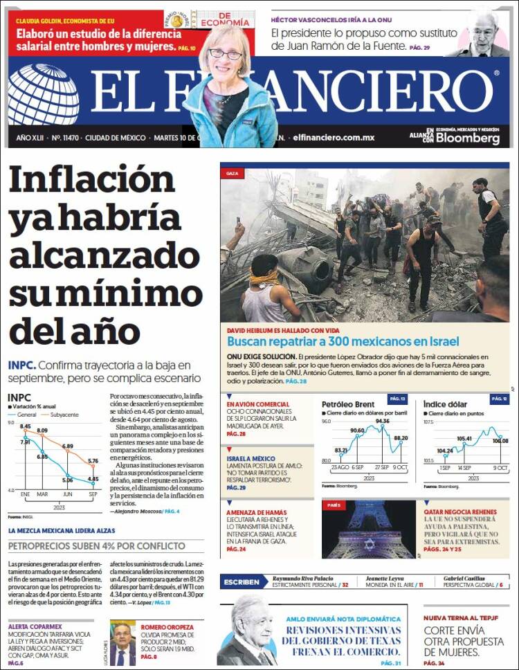 Portada de El Financiero (M&eacute;xico)