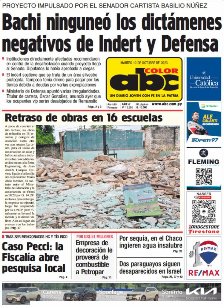 Portada de ABC Color (Paraguay)