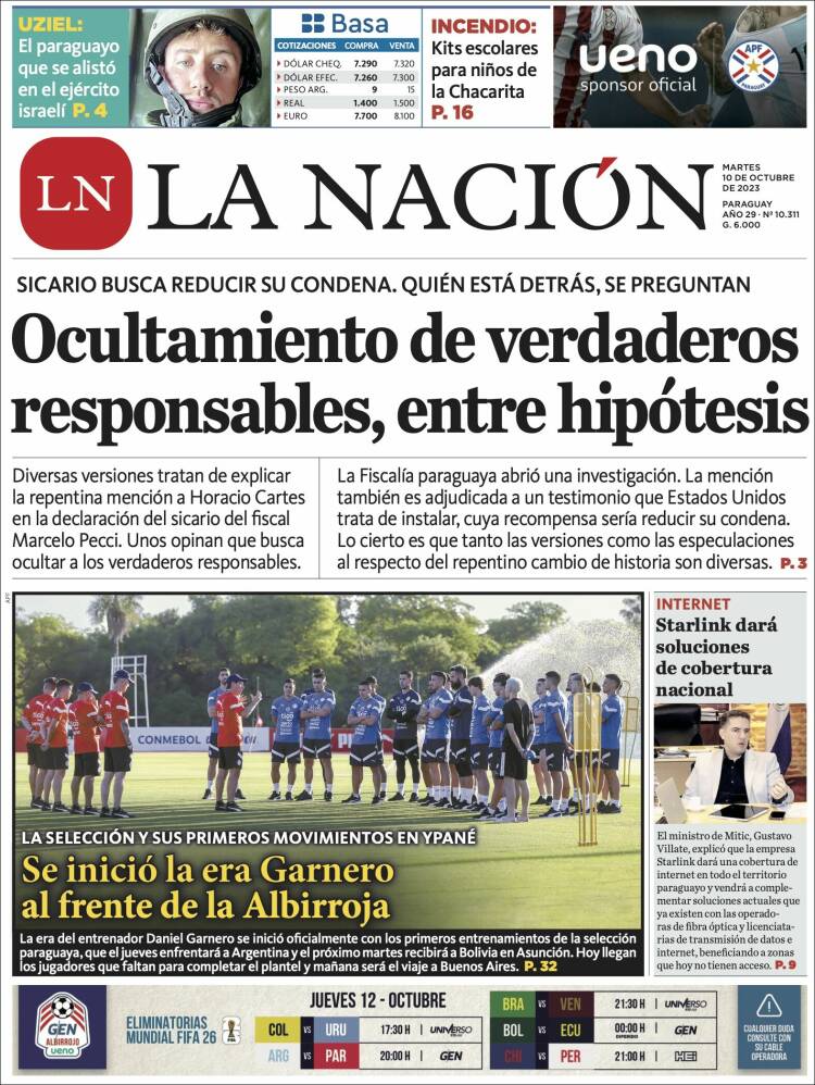 Portada de La Nación (Paraguay)