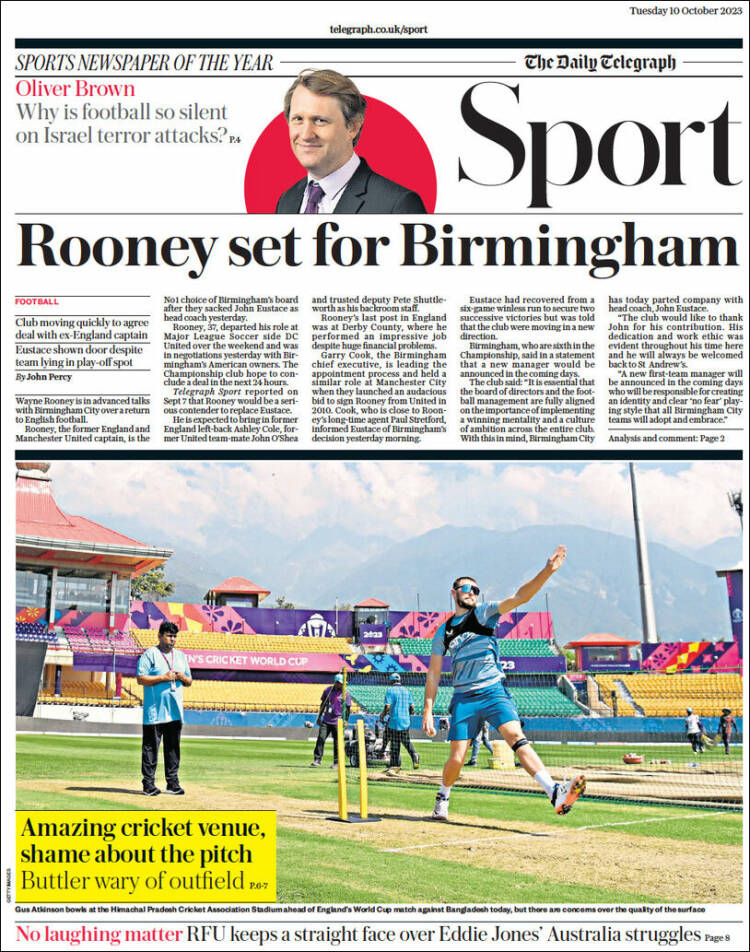 Portada de Telegraph Sport (Reino Unido)