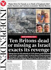 Portada de The Independent (Reino Unido)