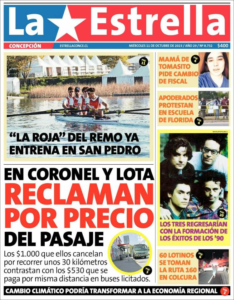 Portada de La Estrella de Concepción (Chile)